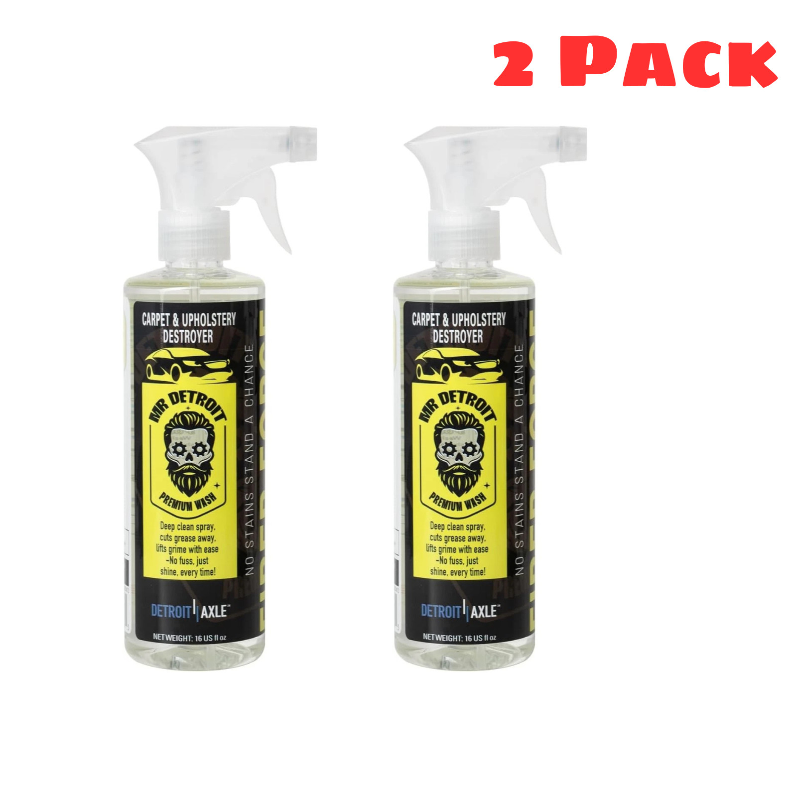 Detroit Axle 2 Pack 16oz Carpet Upholstery Cleaner Auto Home Stain Remover OEM
