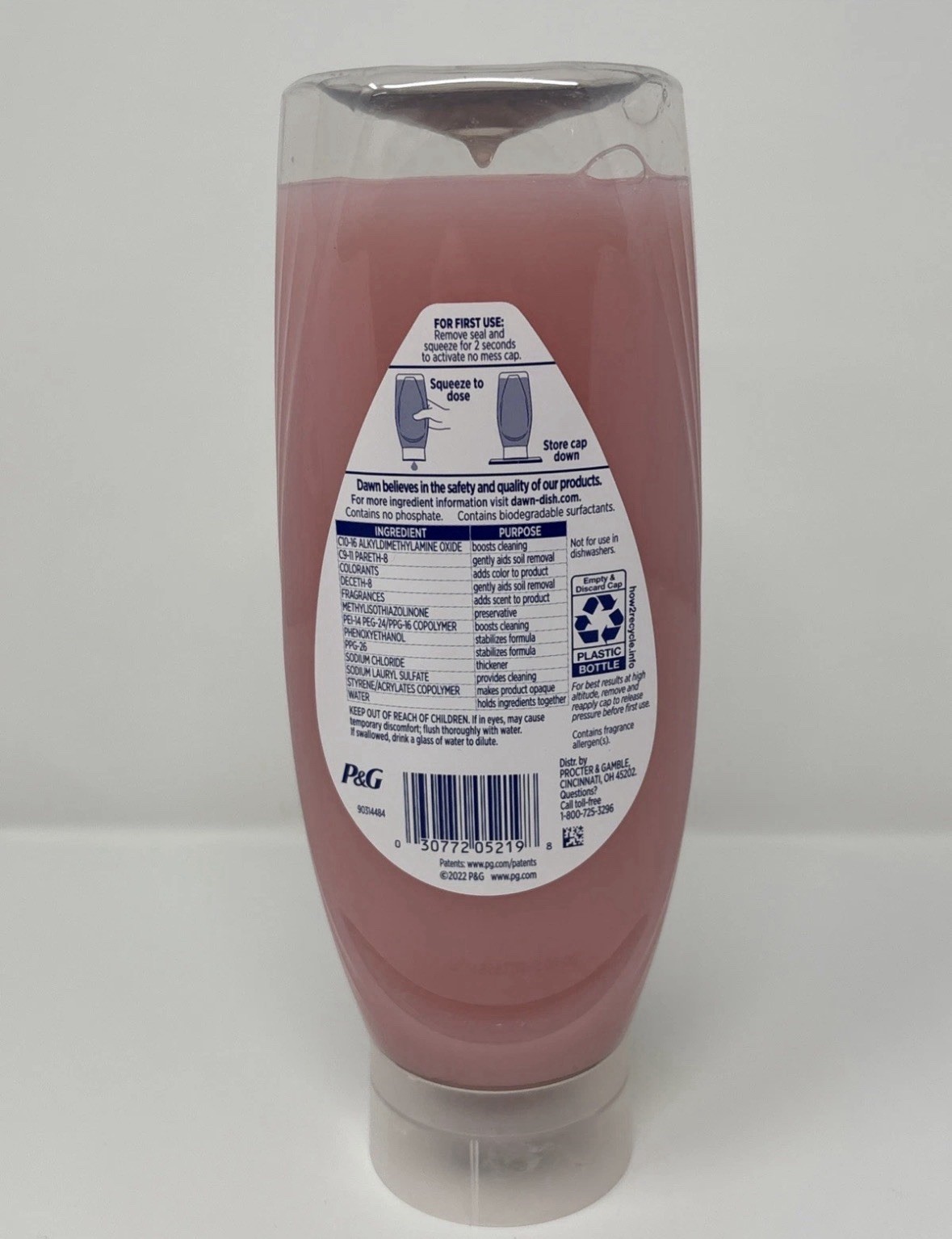 Dawn Clean Ez Squeeze Pomegranate Rose Water Dishwashing Liquid 18 oz 2 New Btls