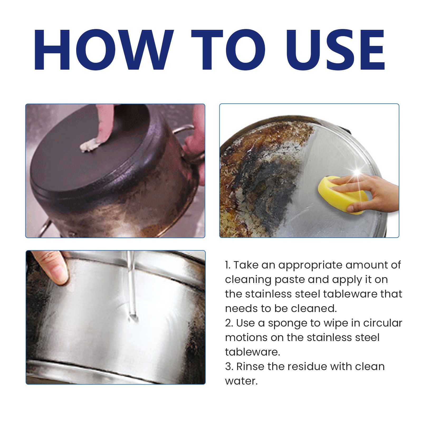 Stainless Steel Cleaning Paste Metal Polish for Cookware Kitchen Stovetop