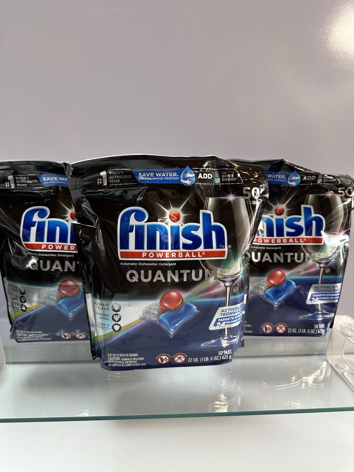 3PK Finish Quantum Dishwasher Tabs, No Pre-Rinse Dishwasher Detergent Tabs Soap.