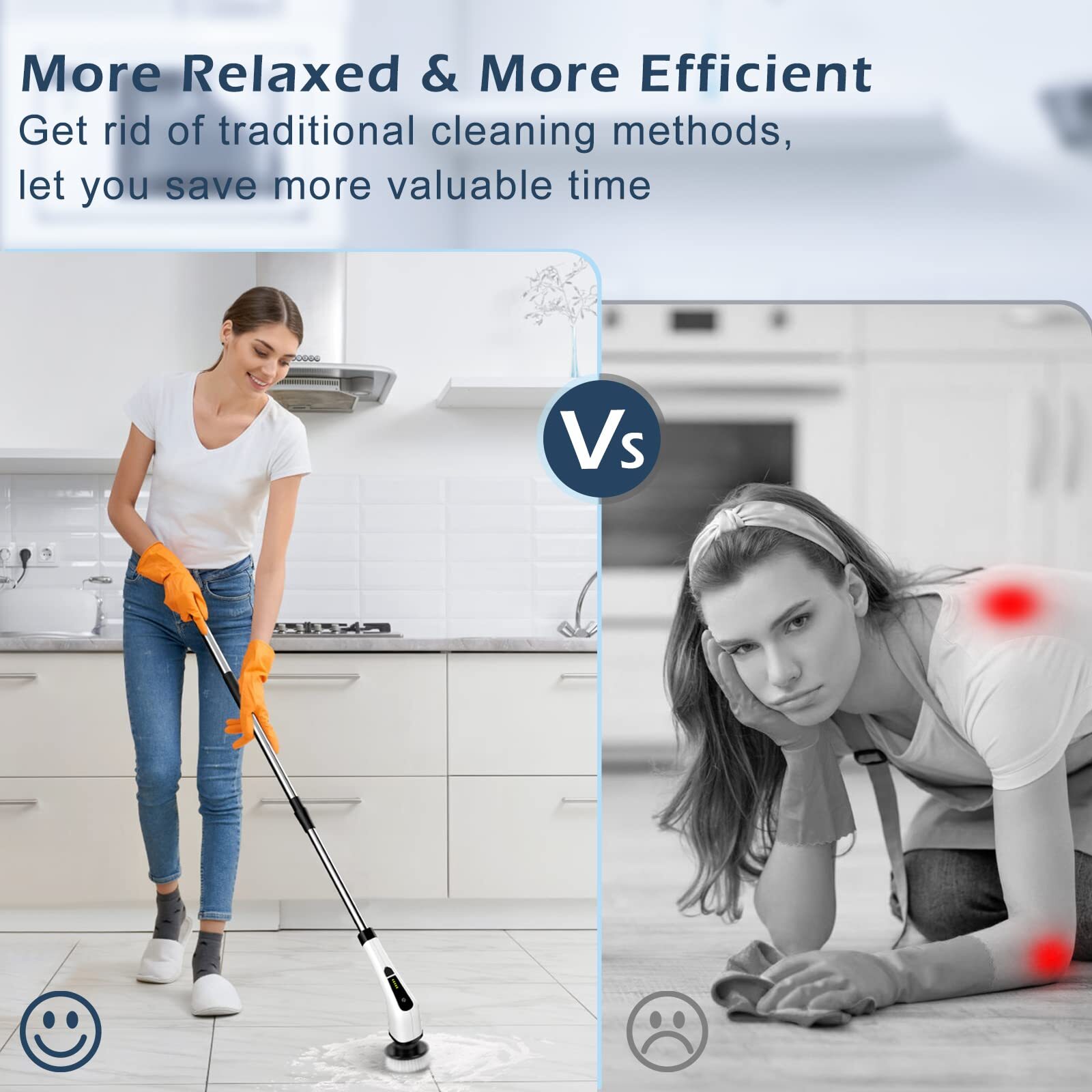 Electric Spin Scrubber Cordless Cleaning Brush Scrubber For Home 400rpm/mins8 Re