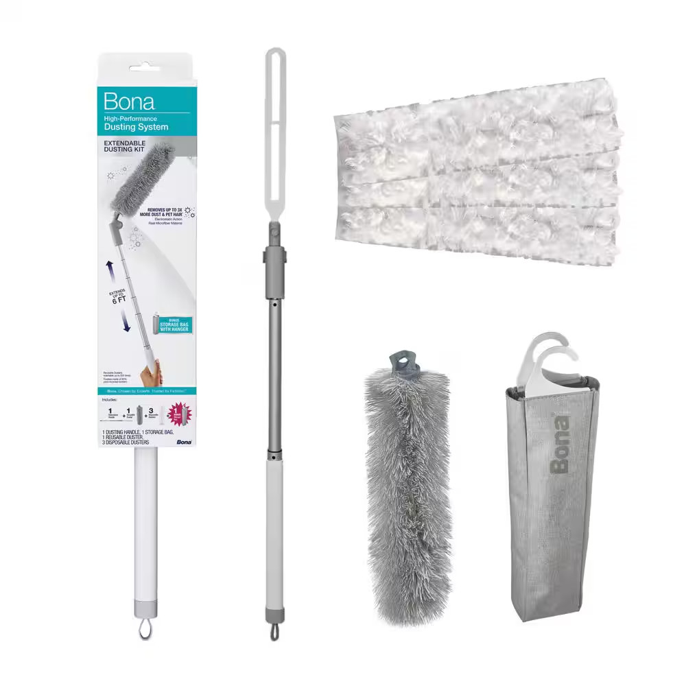 High-Performance Extendable Dusting Kit with 6 Ft. Handle, Reusable and Disposab
