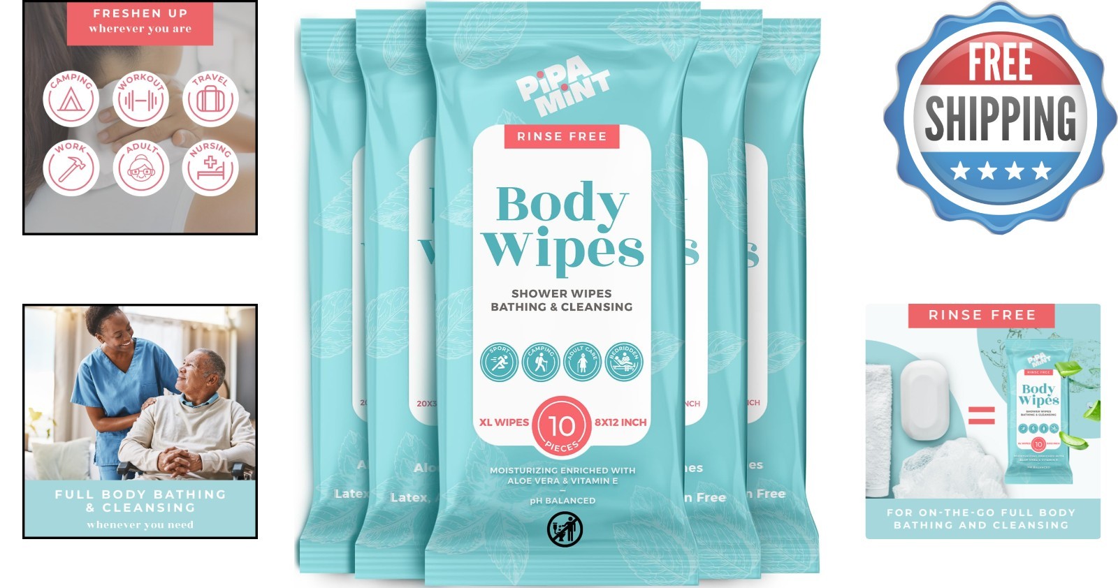 Portable XL Cleansing Wipes – 50 Count, Perfect for Travel and Active Lifestyles