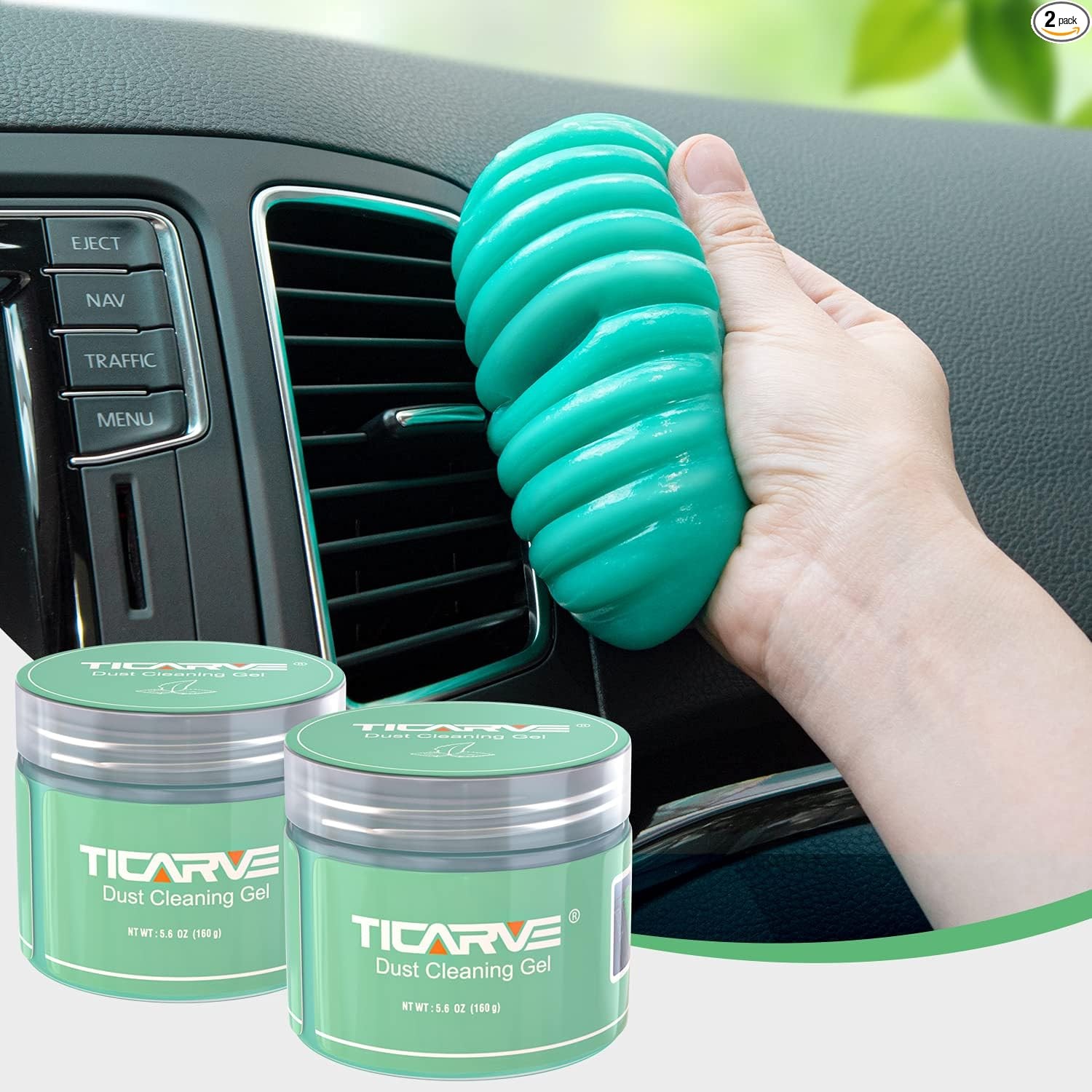 2Pack Cleaning Gel for Car Detailing Vent Cleaner Cleaning Color: Green 2 Pack