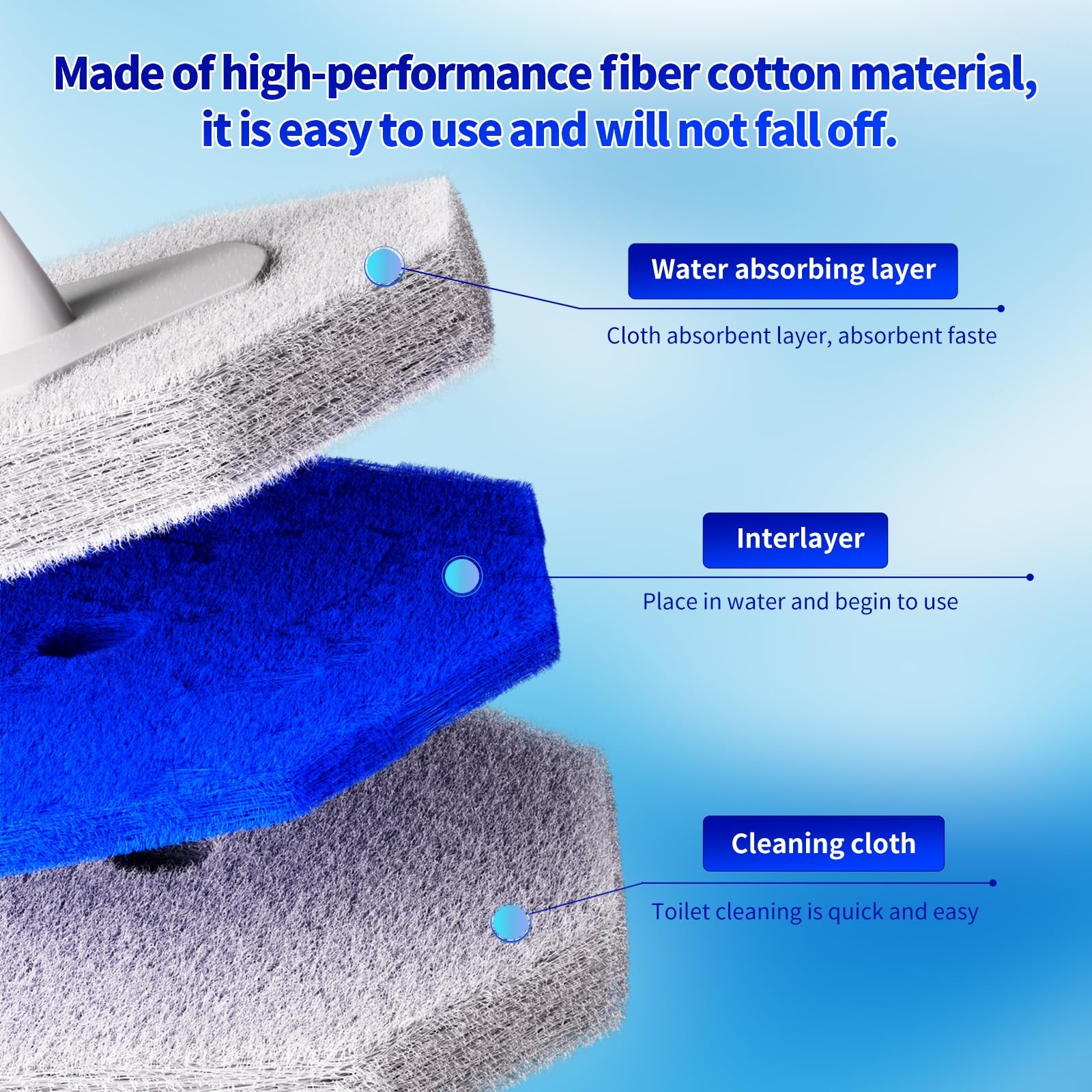 60PCS Toilet Bowl Cleaner Wand Refills Compatible with CLOROX. Disposable Toilet