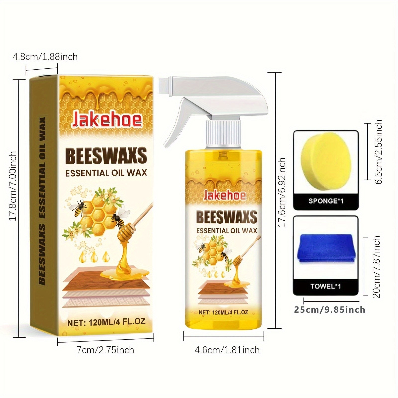 4.06oz Multi-purpose Wood Floor Beeswax Care Spray Cleaner – Suitable for…