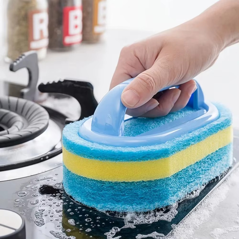 1Pc Cleaning Brush Household with Handle Dish Soap Bathroom Kitchen Tub Thicken