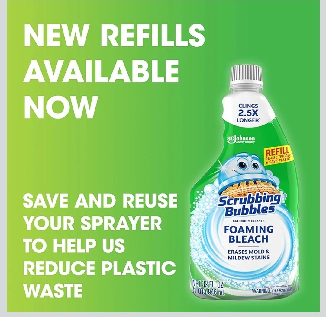 Scrubbing Bubbles Foaming Bleach Bathroom Cleaner, Refill Bottle, 32 oz .