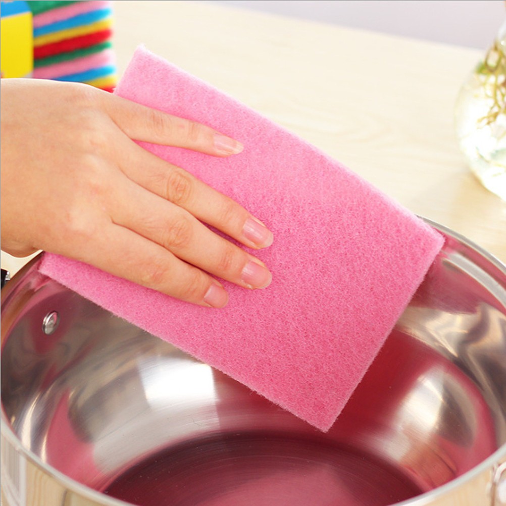 100PCS Colorful Scouring Pads Sponge Cleaning Dishcloths Bowl Scrubbers
