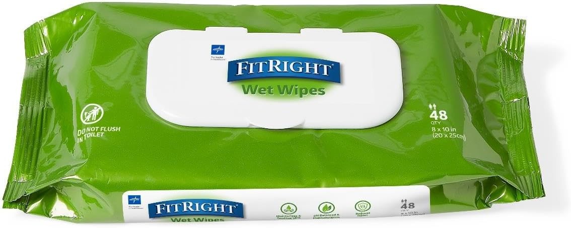 FitRight e Personal Cleansing Cloth Wipes, Scented,Adult Lar