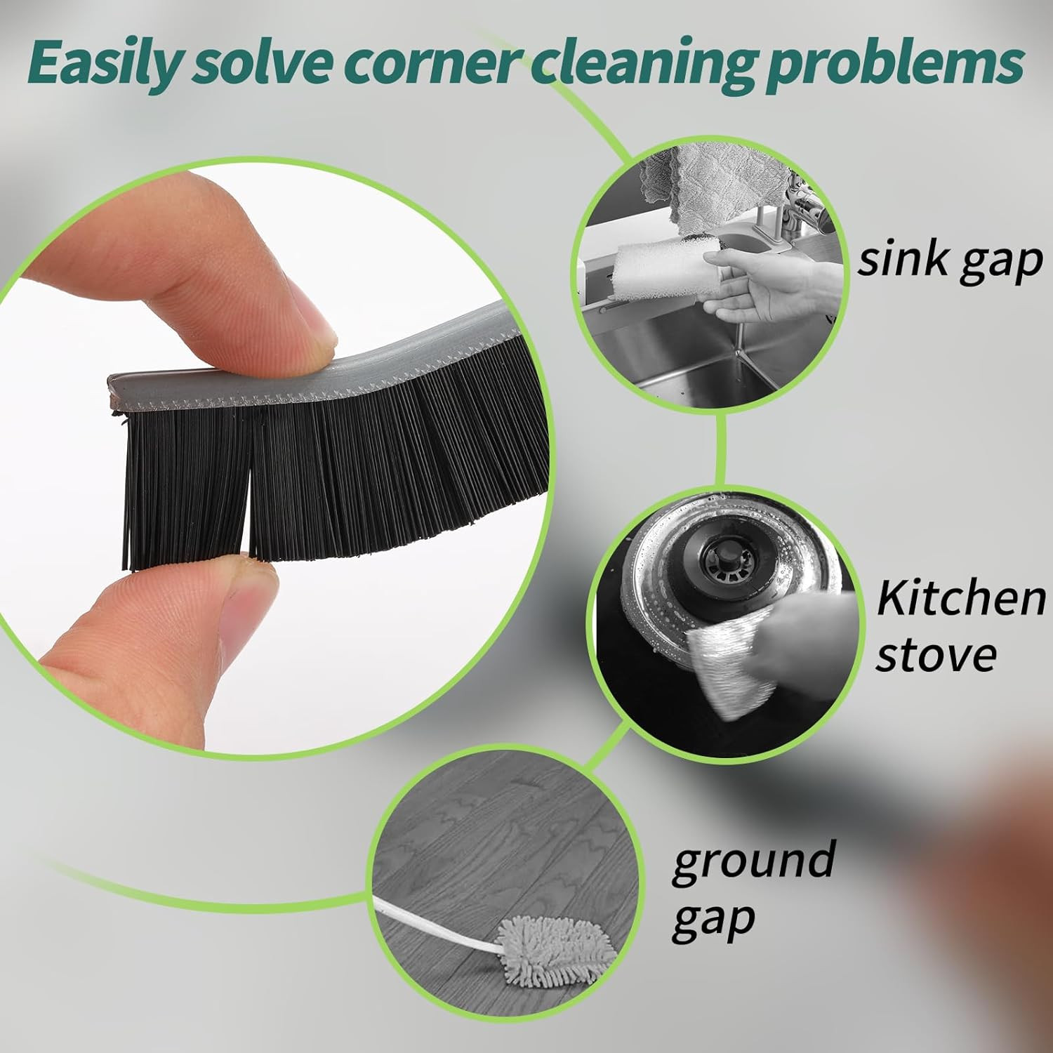 9Pc Crevice Cleaning Brush Bathroom Gap Brush Hand-Held Groove Gap Cleaning Tool