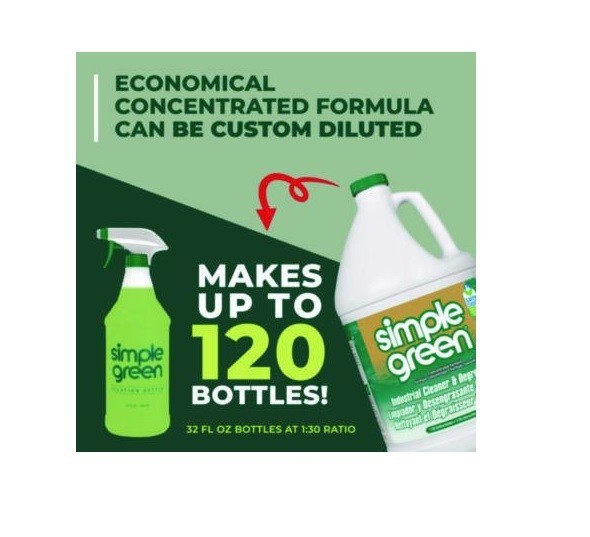 Simple Green Industrial Cleaner and Degreaser, Concentrated, 1 gal Bottle