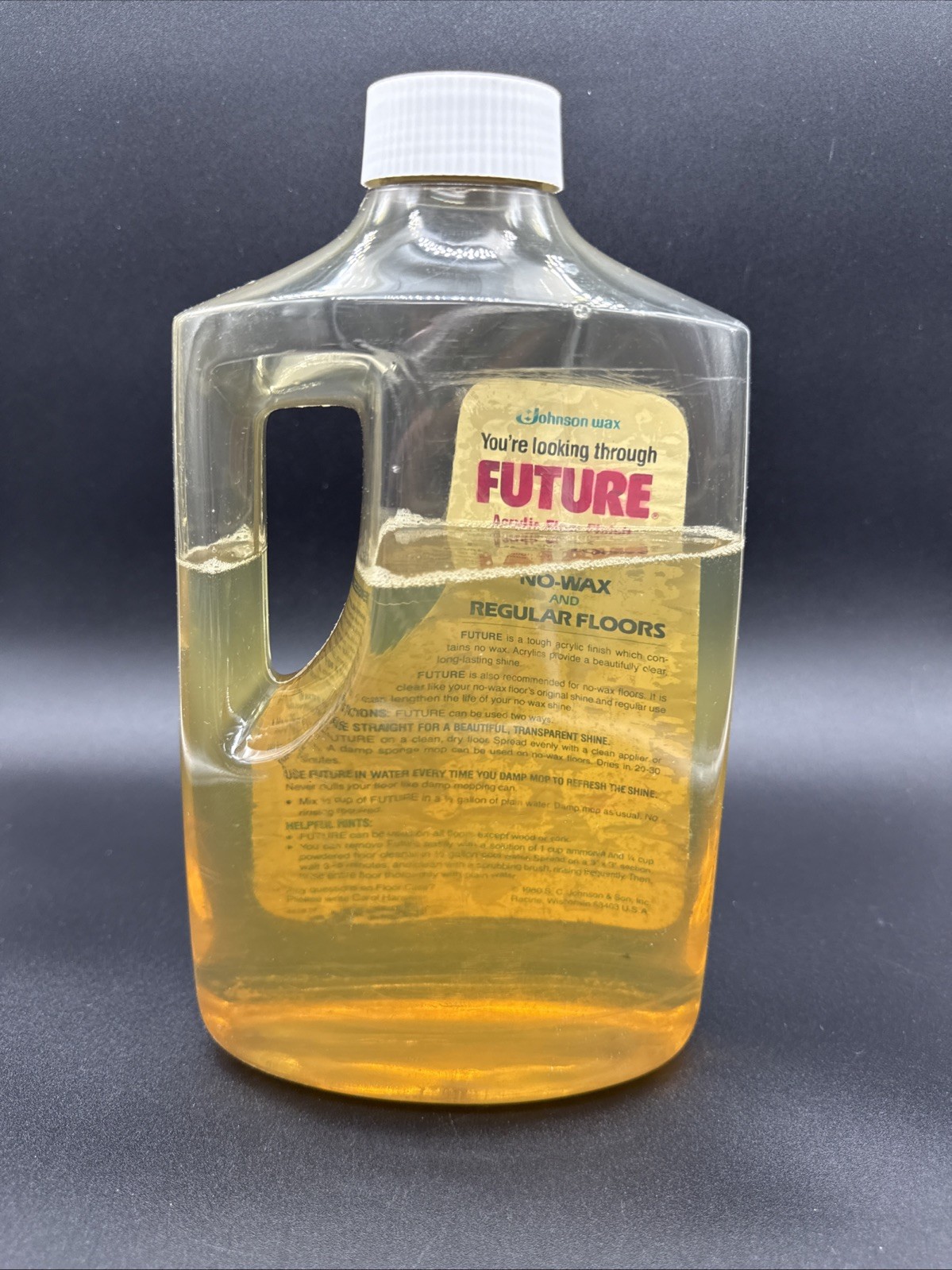 Vintage Future No Wax Floor Shine 1980 SE Johnson 46 oz ~75% full