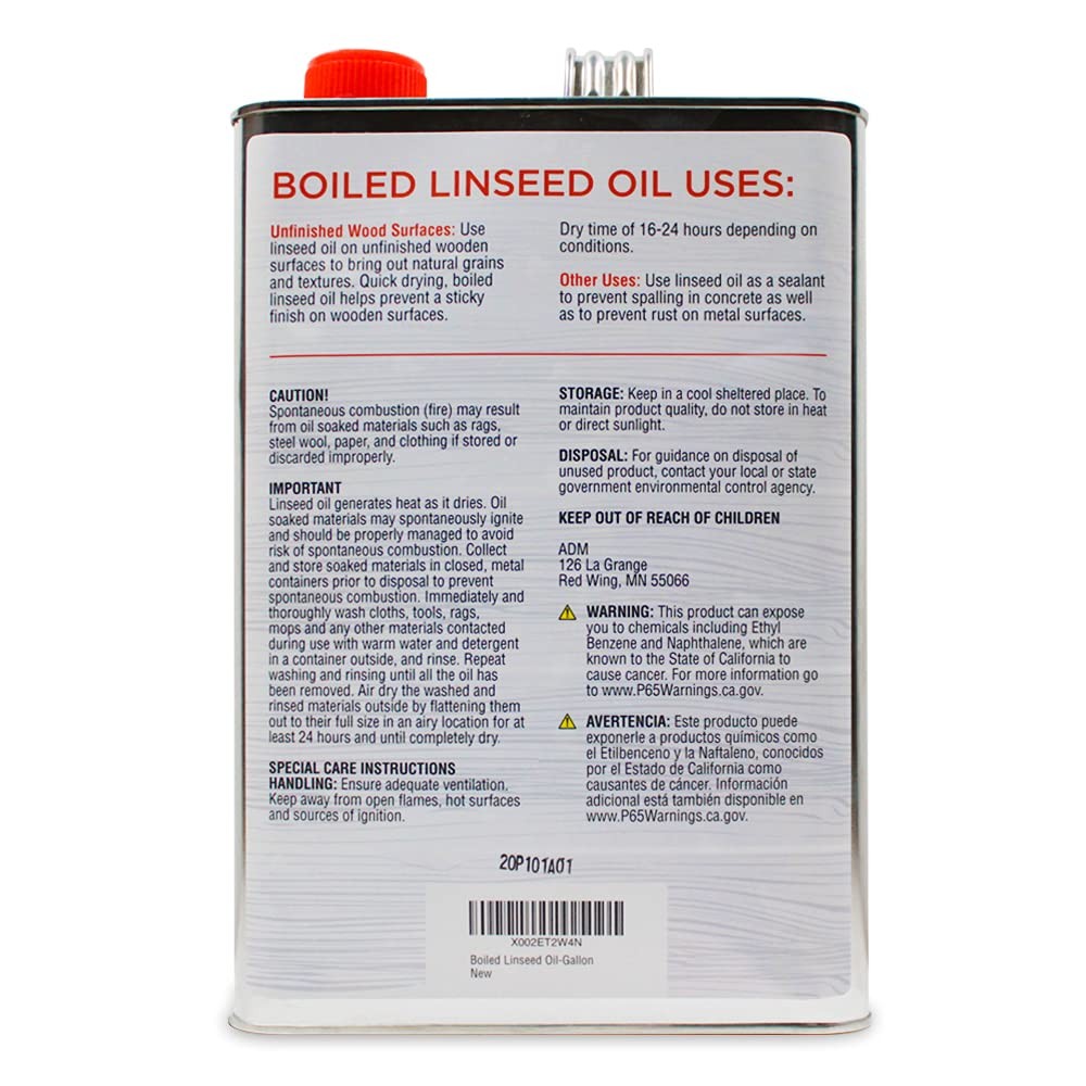 Boiled Linseed Oil Wood Finish Restore Outdoor Indoor Furniture Floors 1 Gallon