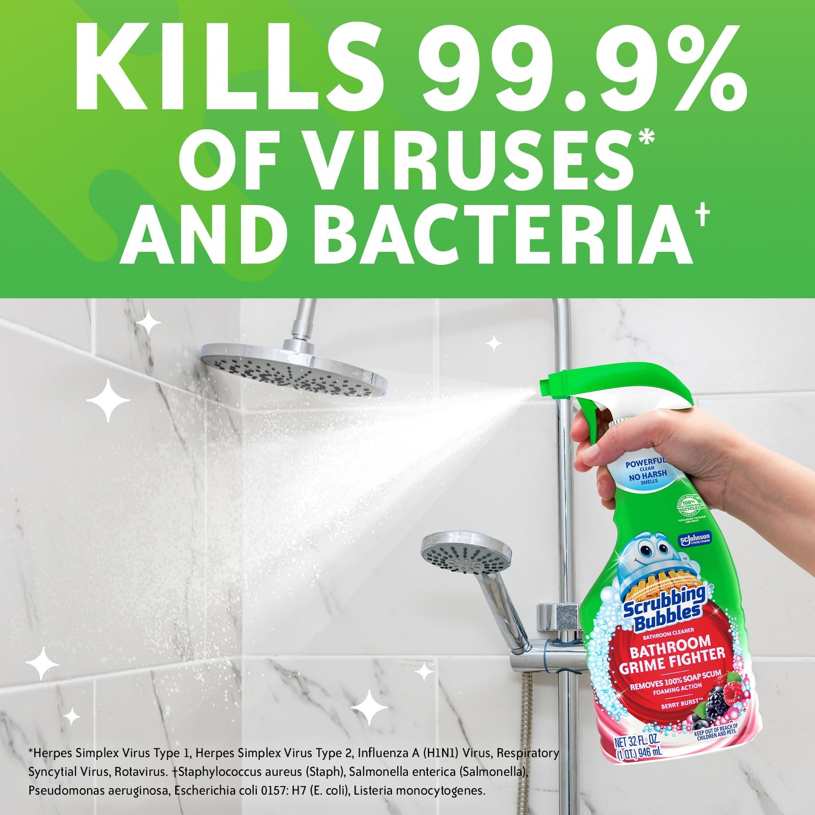 Scrubbing Bubbles Bathroom and Shower Cleaner Spray, 32 Fl Oz (Pack of 1)