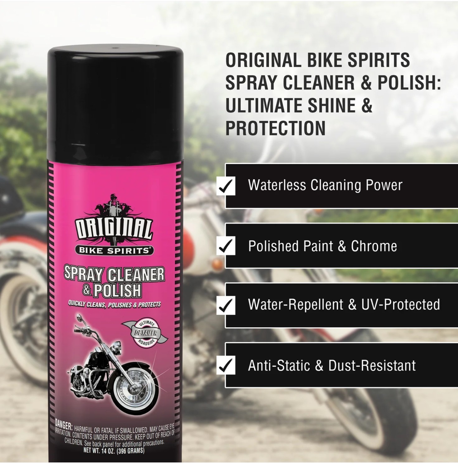 ZEP Original Bike Spirits Aerosol Spray Cleaner Polish, 14 oz (Choose Quantity)