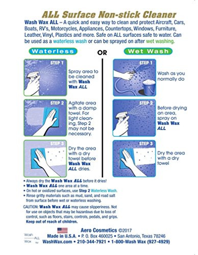 Waterless Wash Wax Kit 144oz UV Protection Cleans and Shines Aircraft Grade