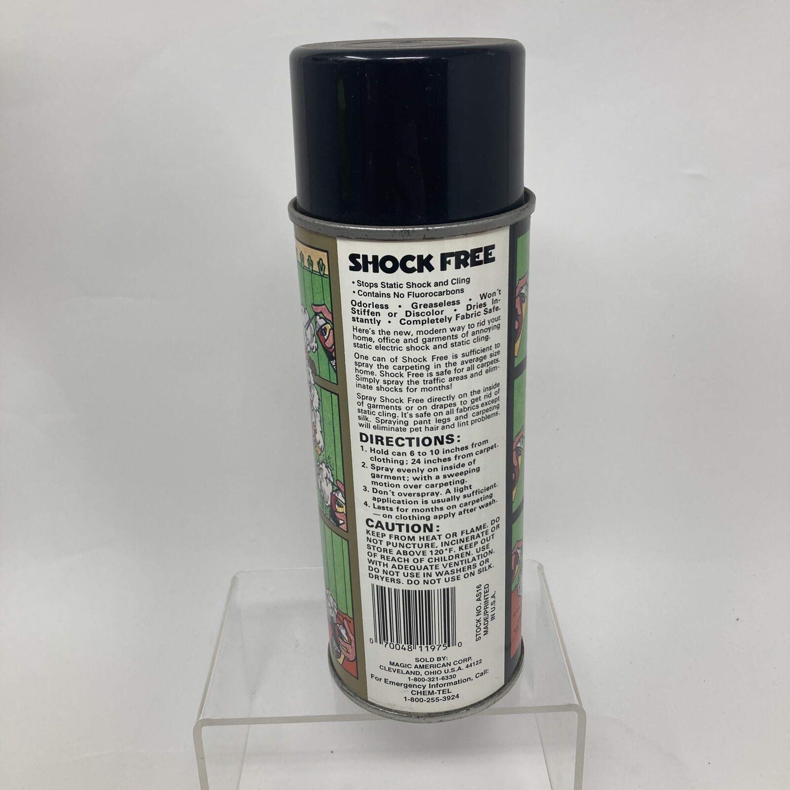 Vintage Magic shock free Aerosol Spray anti-static 13 oz. CHEM-TEL 60s 70s