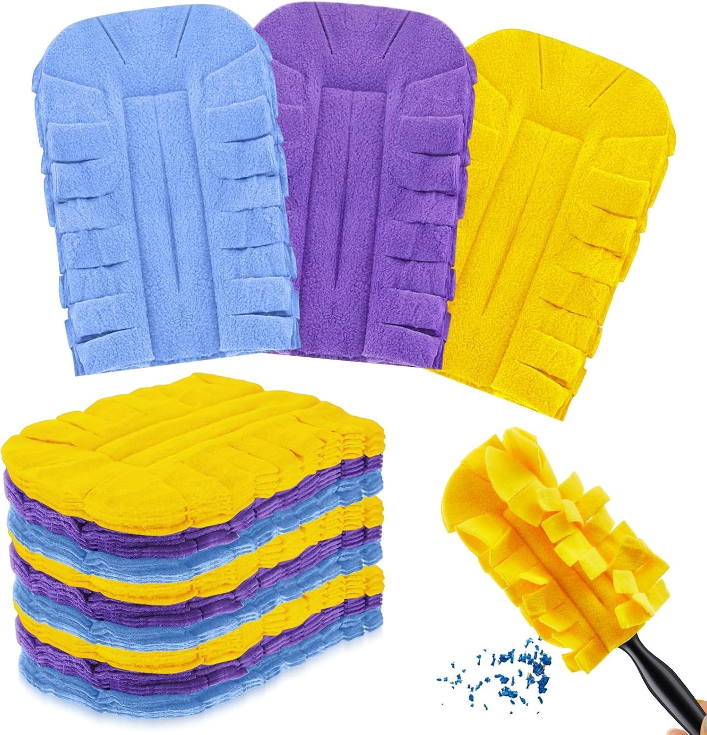 12 Pcs Duster Refill Reusable Fleece Duster Refills Feather Flat Dusters Mult…