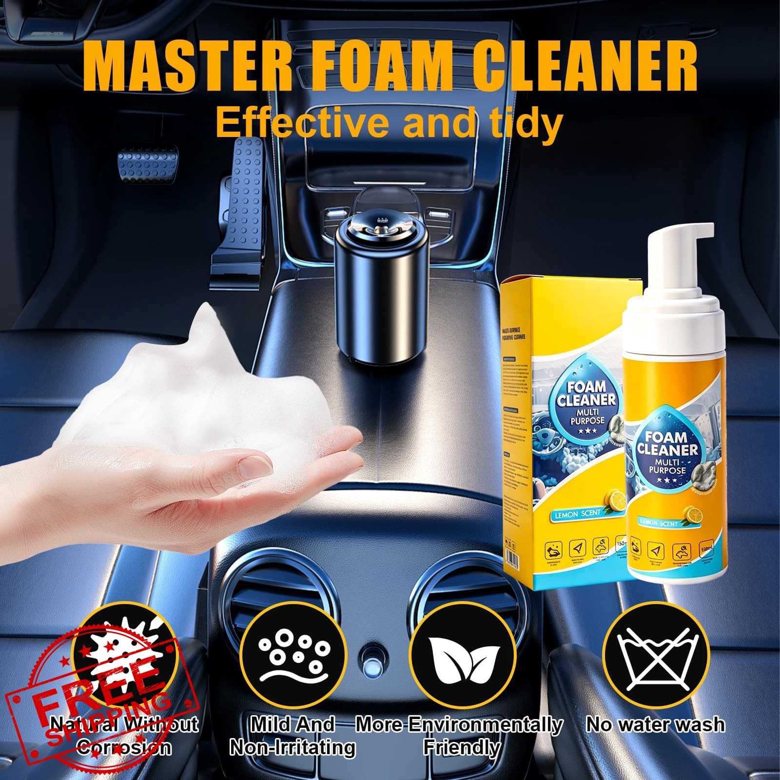 Pwewob Foam Cleaner All Purpose Deep Cleaning Spray 2 PCS