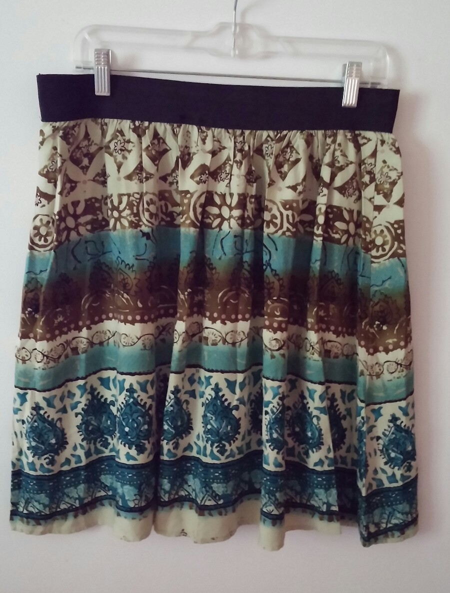 NEW DIRECTIONS PETITE BENTON PULL-ON SKIRT PATTERN PLAY SIZE PXL NWT RAYON VGC