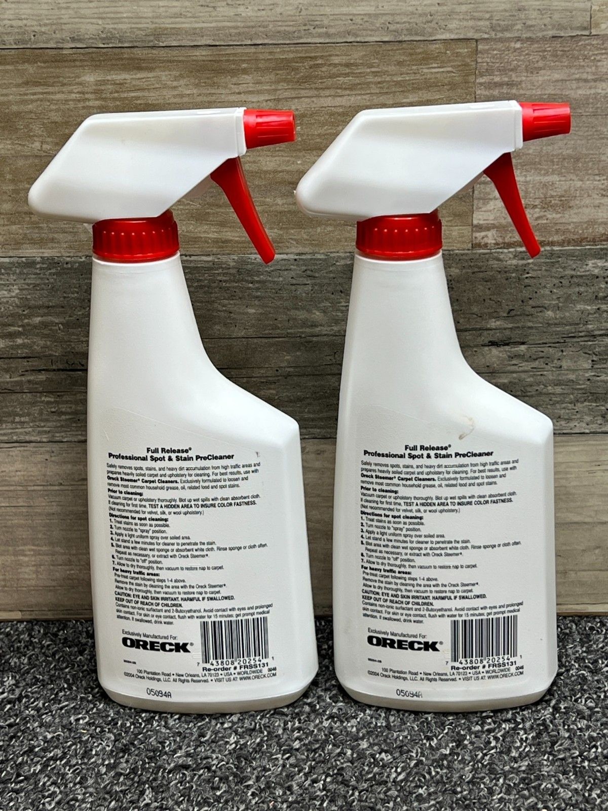 Oreck Professional Full Release Spot & Stain PreCleaner Two 16 oz Bottles – New!