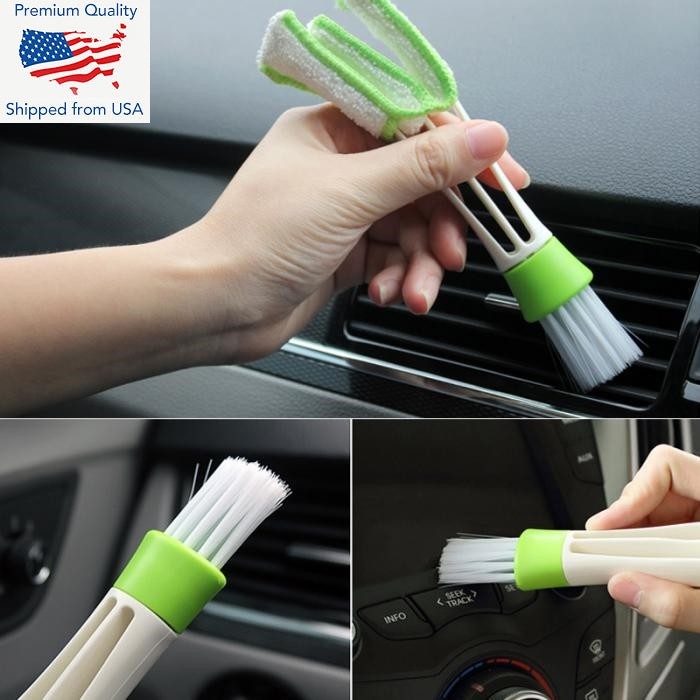 5x PCS – Portable Double End Car Vent Brush Dust Cleaner Window Air Con Blinds