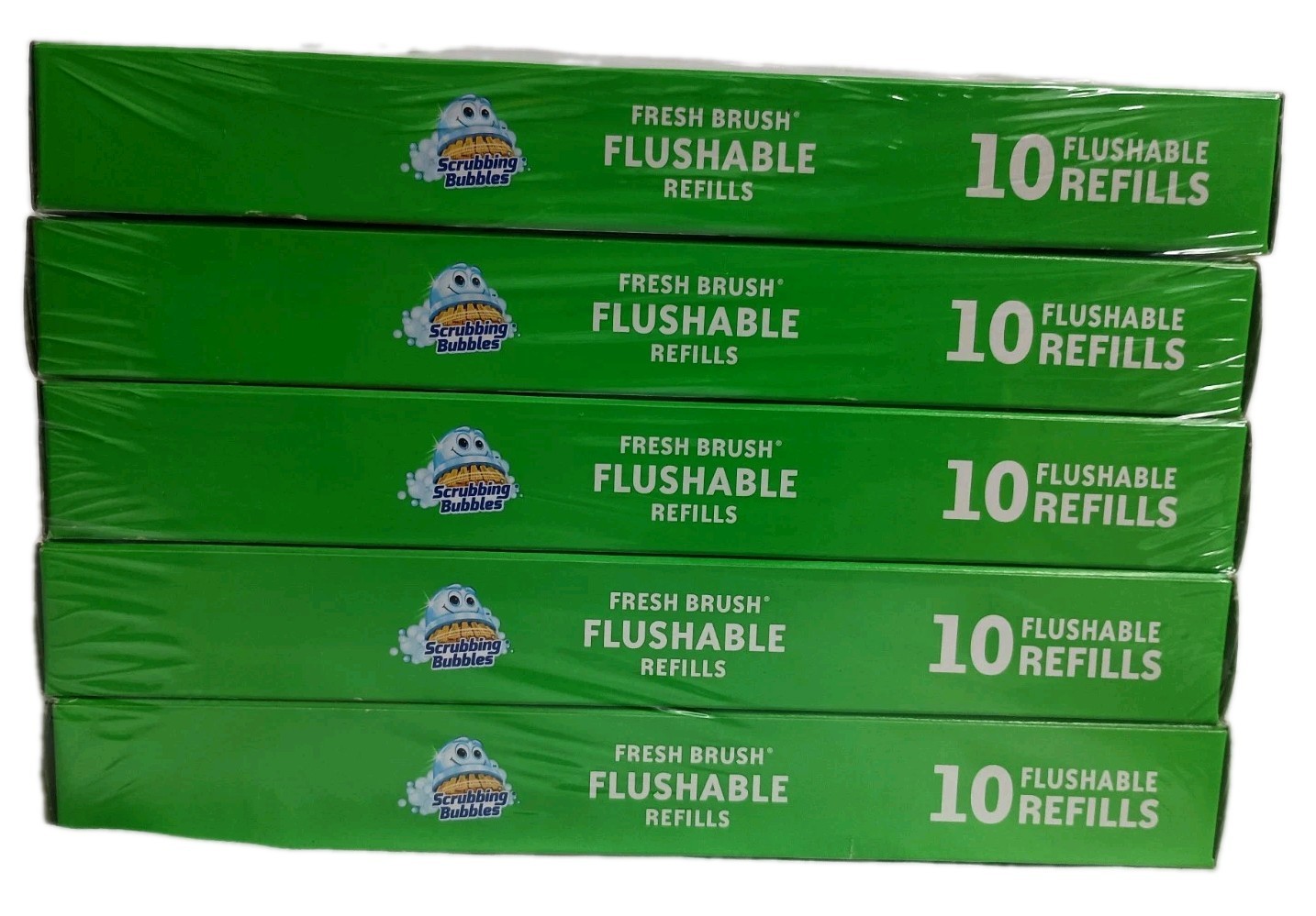 5 Packs Scrubbing Bubbles Fresh Brush Flushable Refills Citrus 10 Count Each