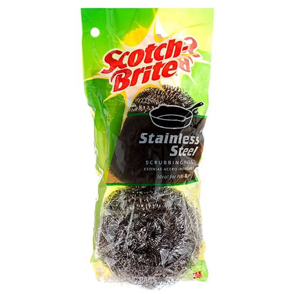 Scotch Brite Stainless Steel Scrubbing 2 Pads 4 Pack