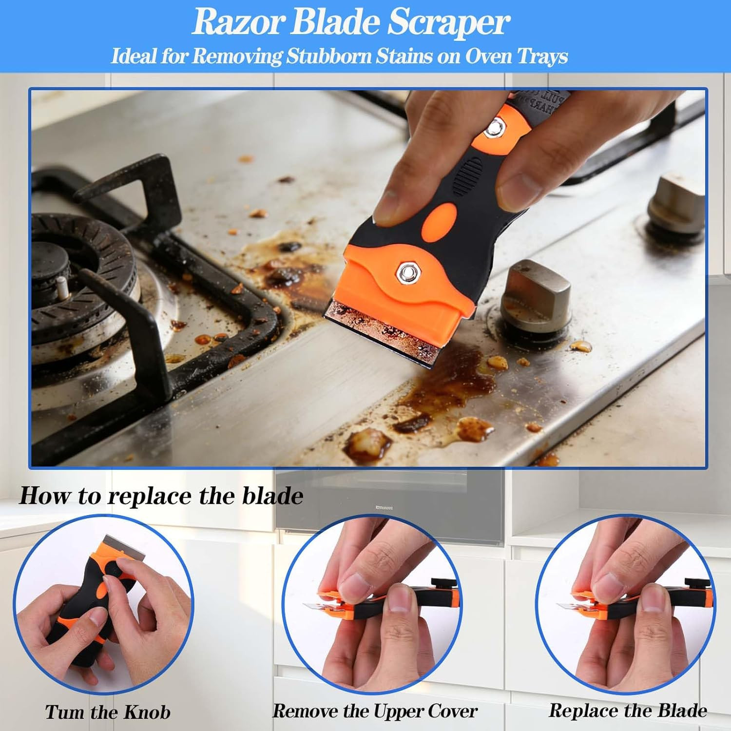 Heavy Duty Oven Cleaner Tools, 12 Pcs Oven Cleaning Accessories, Oven Cleanin…
