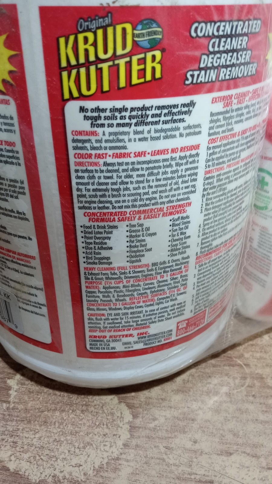 Krud Kutter Concentrated Cleaner Degreaser Stain Remover Bonus Pack 1 Gallon +