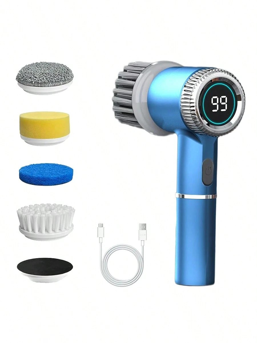 Electric Spin Scrubber Cordless Cleaning Brush 360 Rotating Bathroom Kitchen