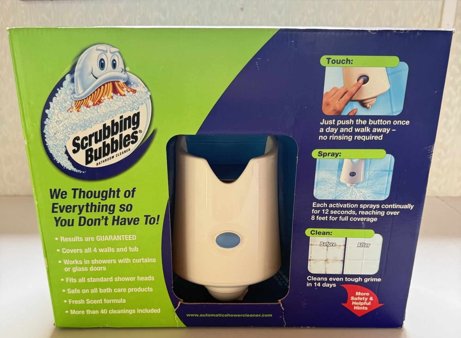 Scrubbing Bubbles AUTOMATIC BATHROOM SHOWER CLEANER Kit w/ 2 Cleaning Solutions
