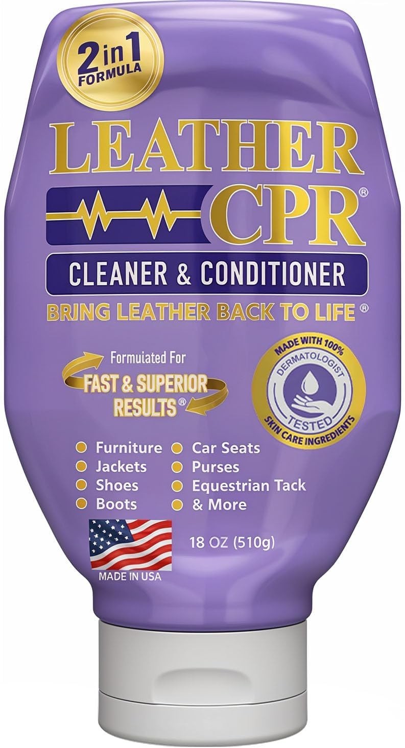 Leather Cleaner Conditioner 18oz Restores Shine Softness Color Furniture Car