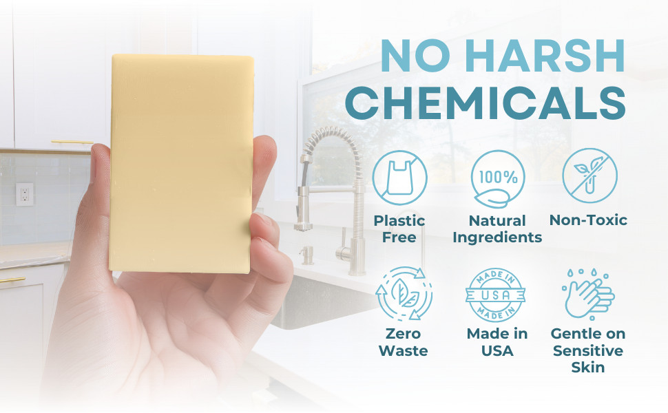 Non Dish Soap Bar – Natural Solid Dish Soap with Lemon Scent – Eco