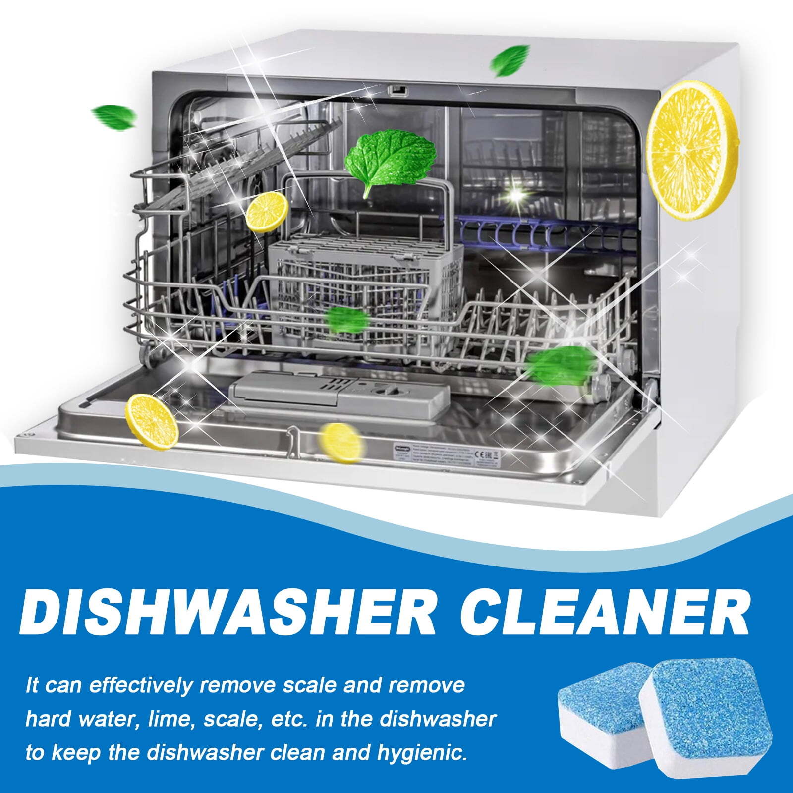 36 Pack Dishwasher Cleaner Deodorizer Tablets Deep Cleaning Descaler