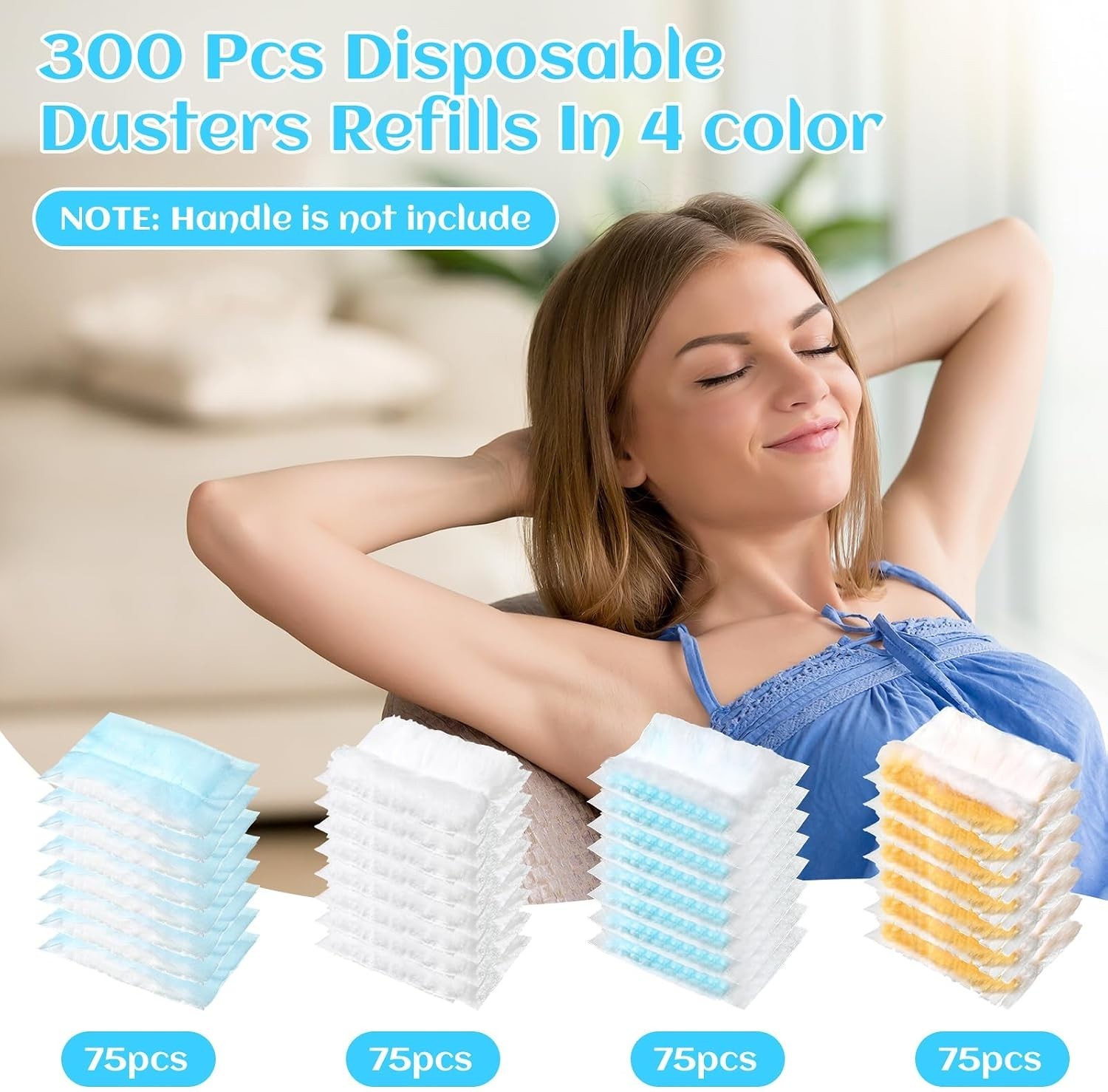 300 Heavy Duty Disposable Duster Refills – 180° Microfiber Multi-Surface Clean
