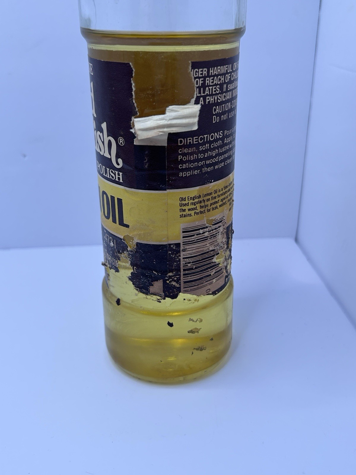 Vintage Genuine Old English Lemon Oil Furniture Polish 16 fl oz ~ Almost Full-