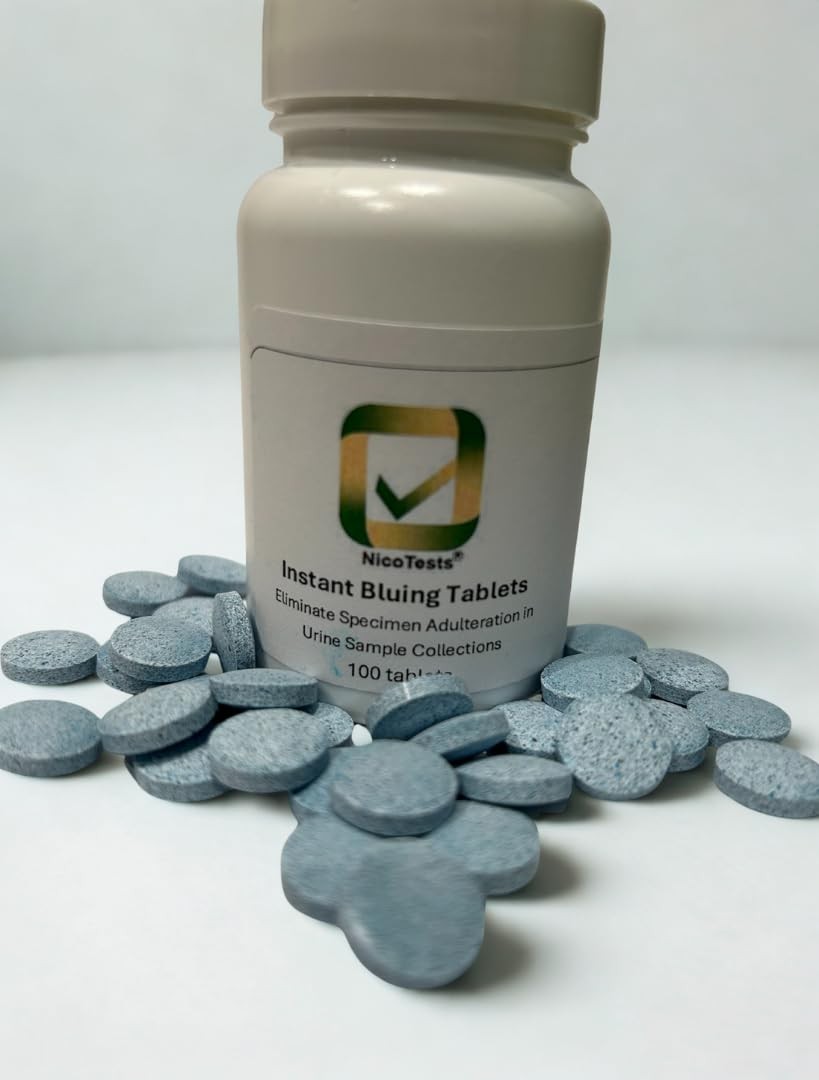 100 PCS Instant Bluing Tablets Blue Dissolves Toilet Water Test Prevention