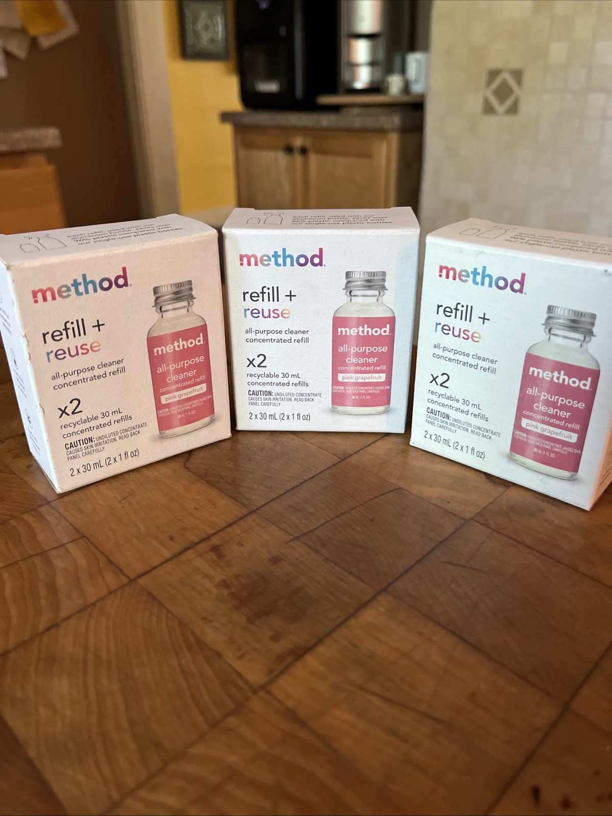 6 Method Pink Grapefruit Concentrated All Purpose Cleaner Refill 1oz Each
