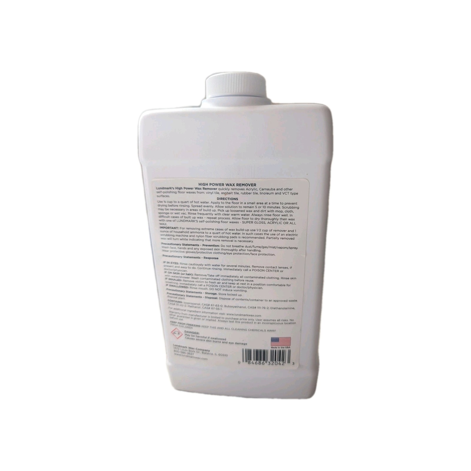 Lundmark High Power Wax Remover, Commercial Strength Floor Wax Stripper 32oz