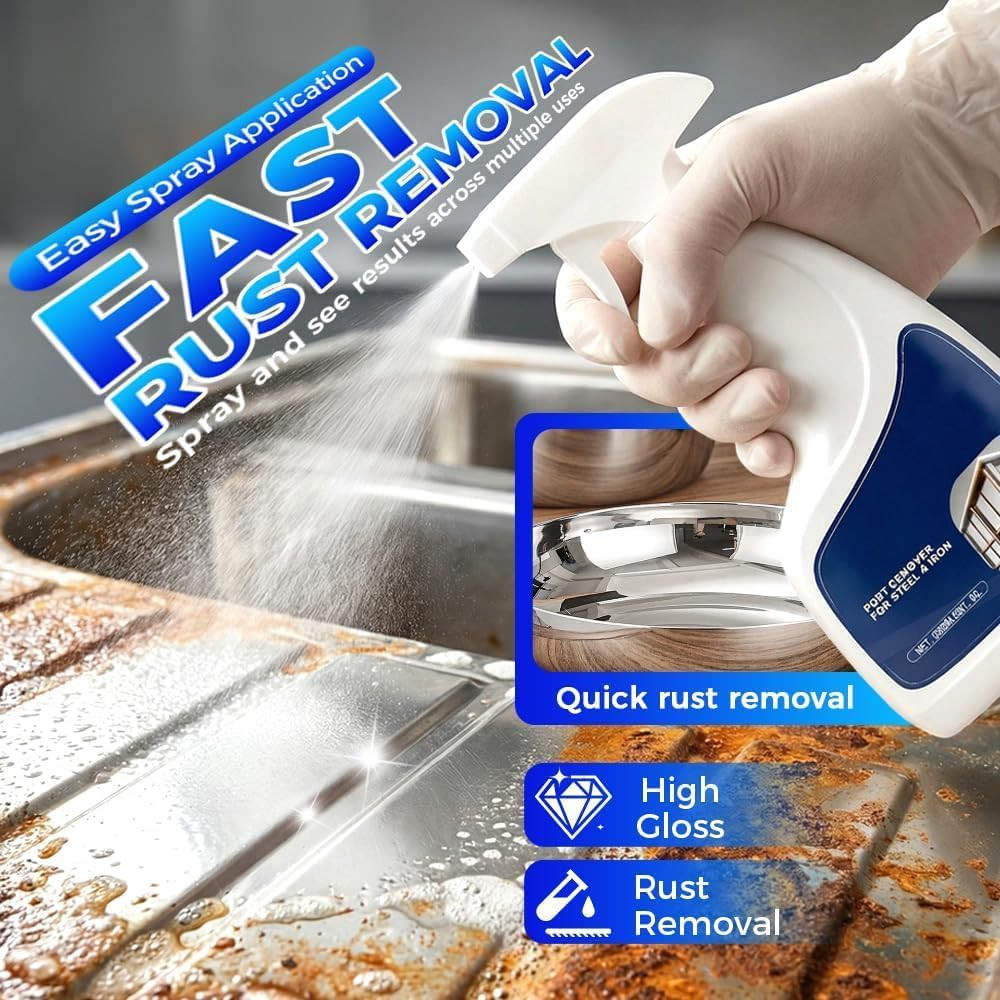 Rust Remover Spray Metal Cleaner Heavy Duty Fast Acting for Automotive Tools