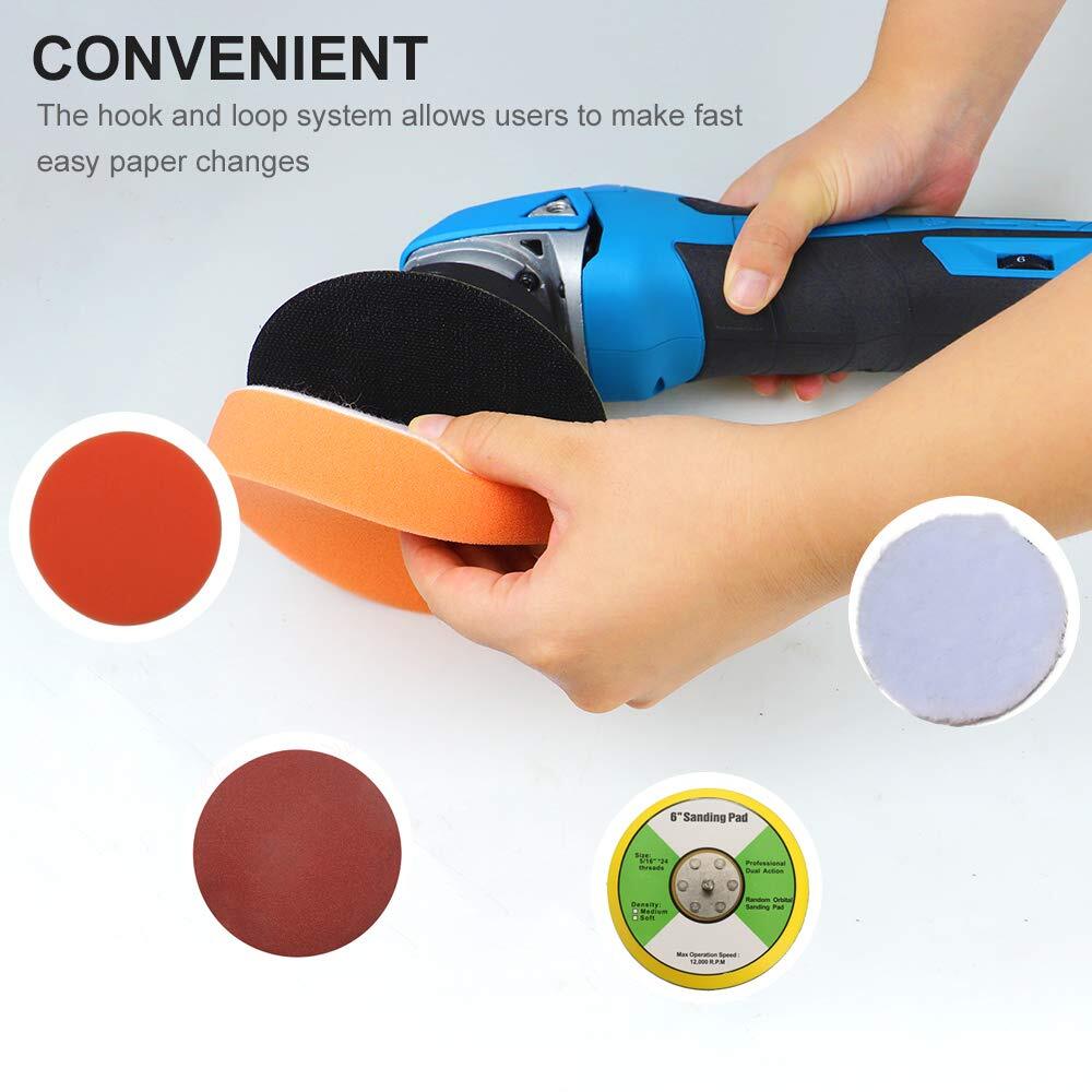 20v Cordless Round Orbital Polisher Dual Action Buffer Polisher 5inch6 Variable