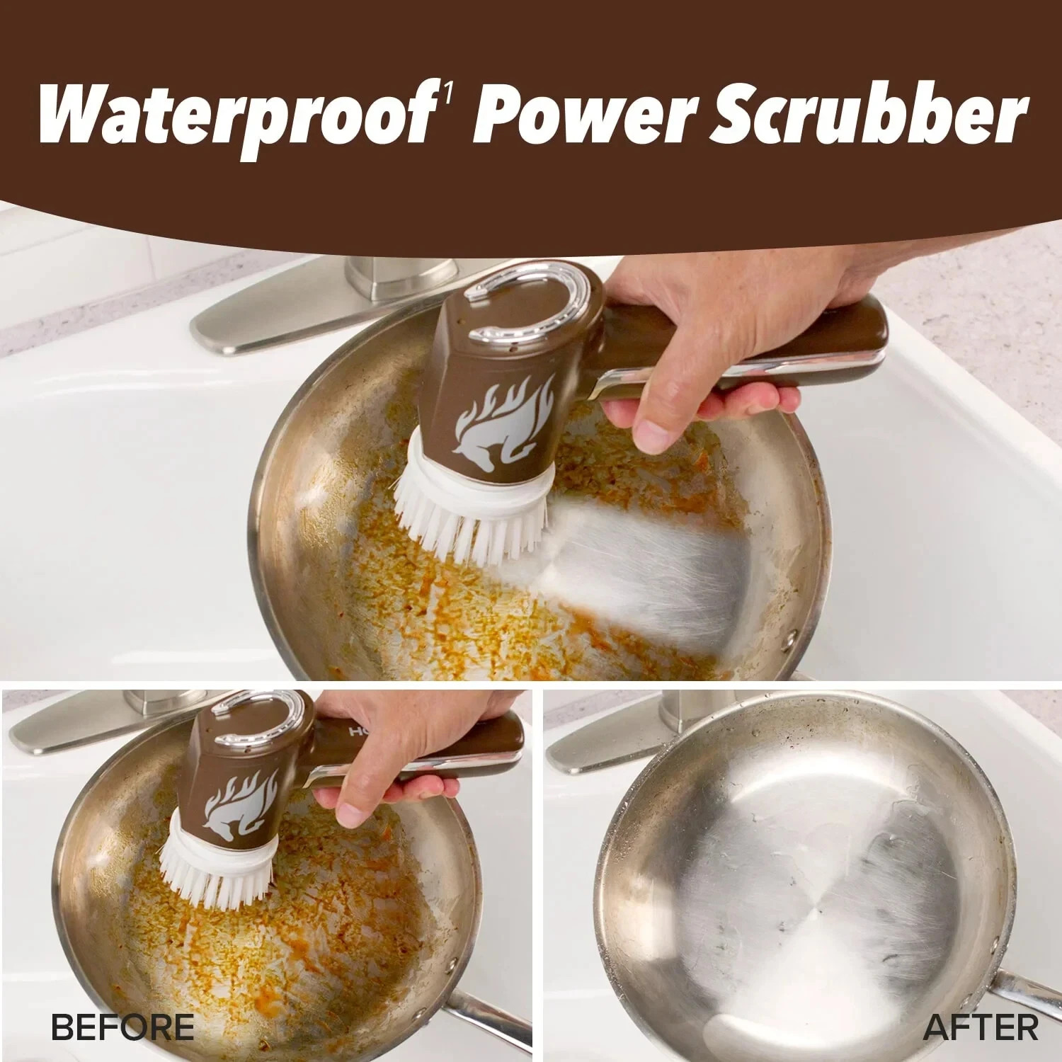 Ruby Horsepower Rechargeable Rotating Scrubber Waterproof Power Scrubber, Spins