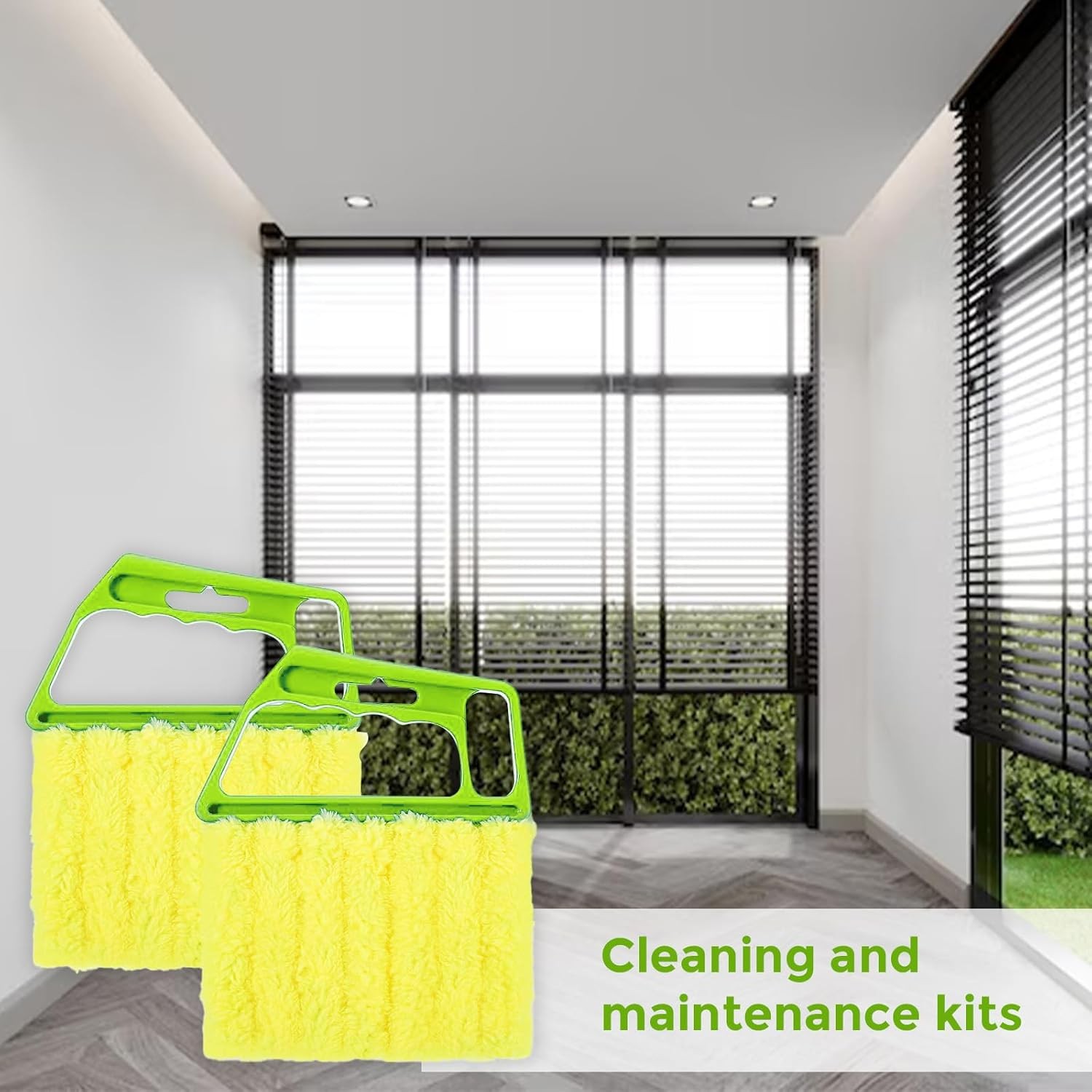2-Pack Microfiber Blind Cleaner Tools – 7-Finger Washable Duster for Venetian Bl