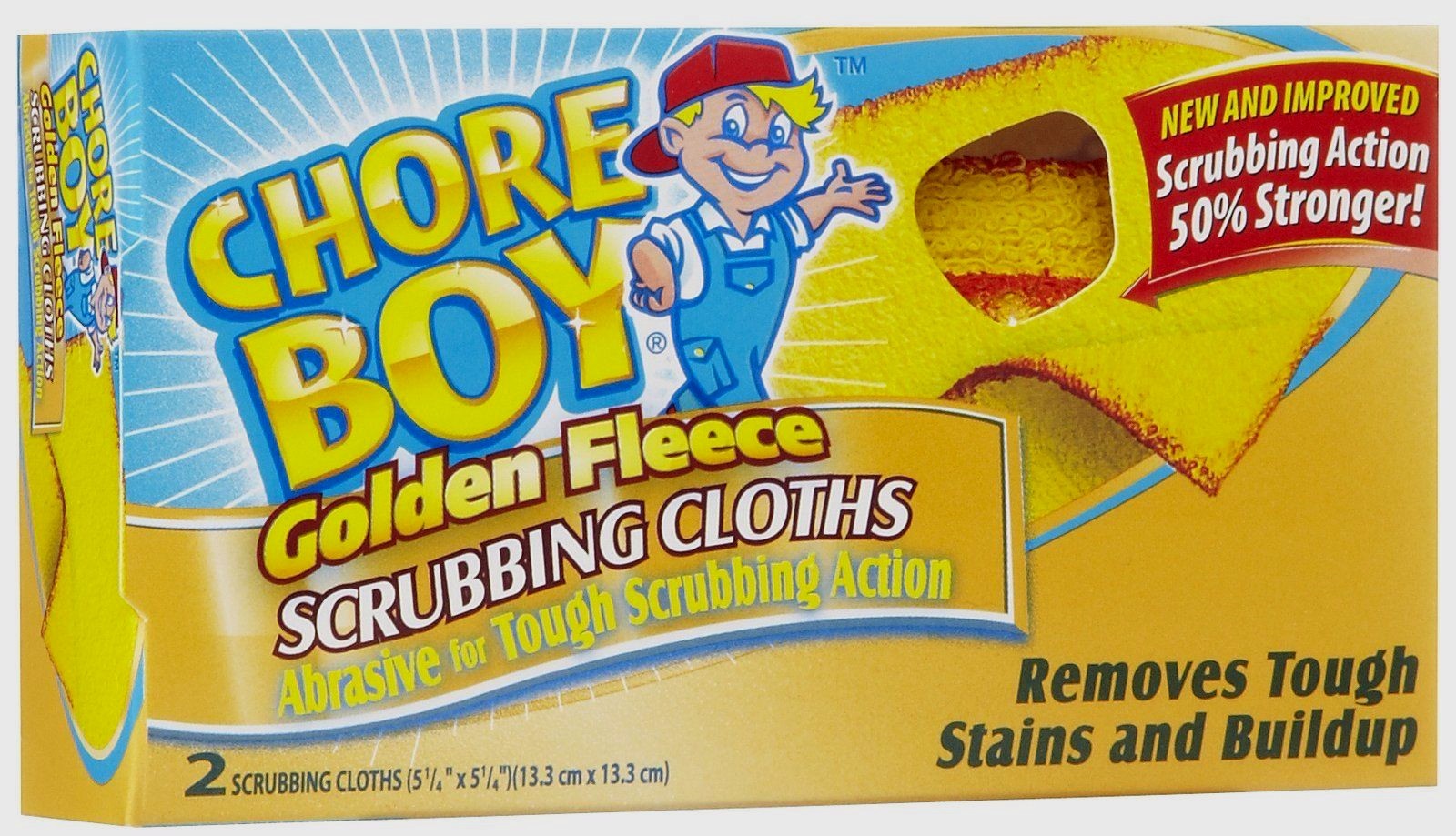 2pk CHORE BOY Golden Fleece Scouring Cloths Pad Cleaning Kitchen Lawn Tools NEW!