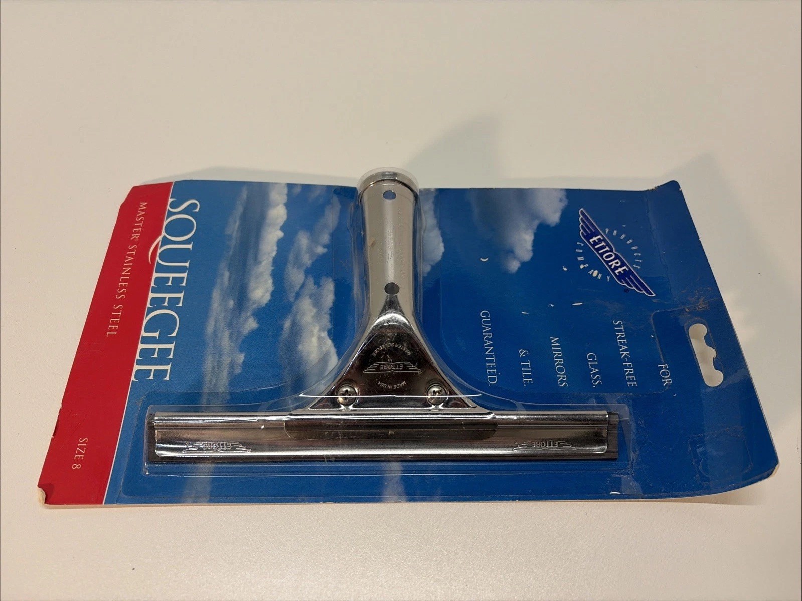 New Squeegee Ettore Stainless Steel Size 8 Streak Free Glass 1998