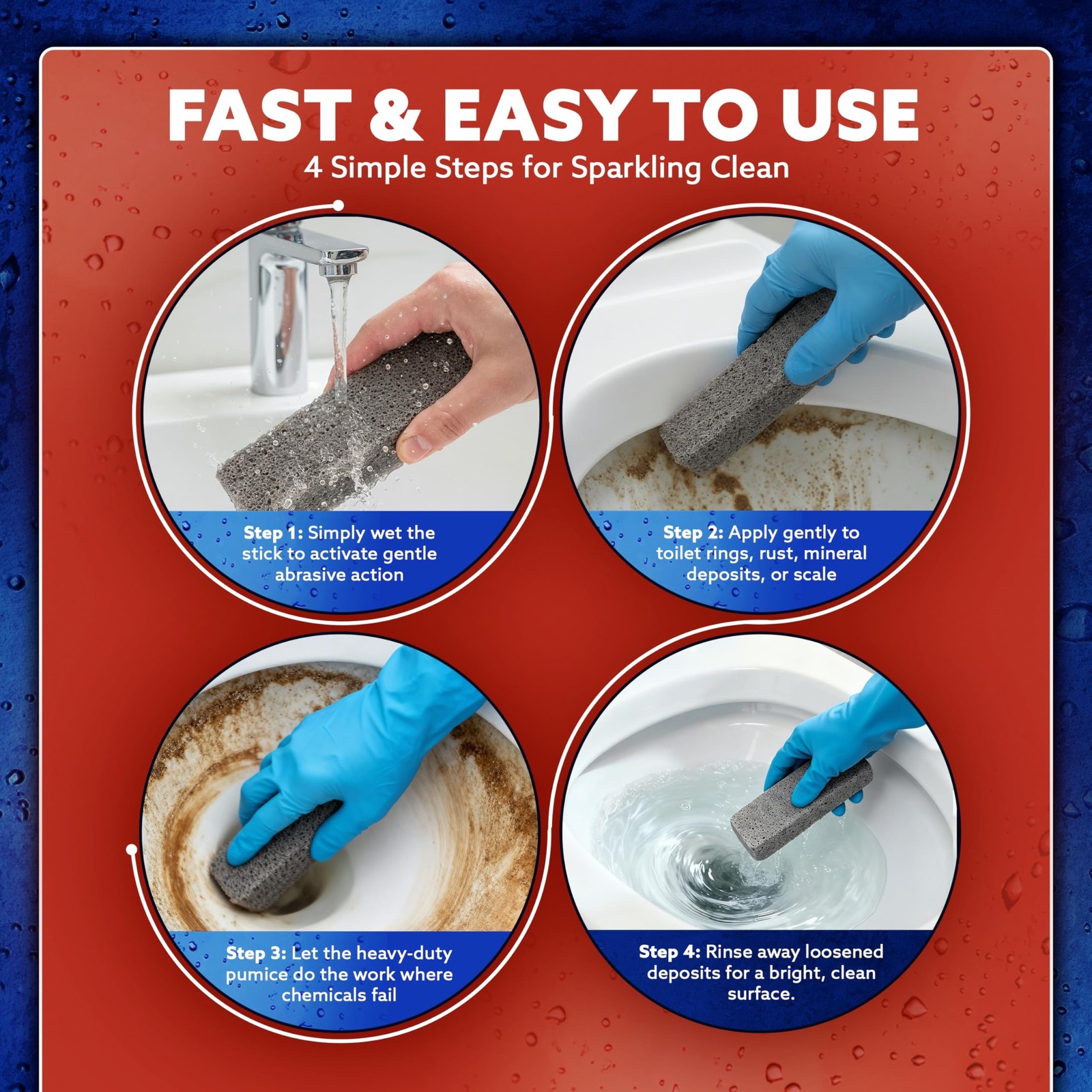 PUMIE Pumice Stone for Toilet Cleaning (6-Pack) – Heavy Duty Pumice Scouring …