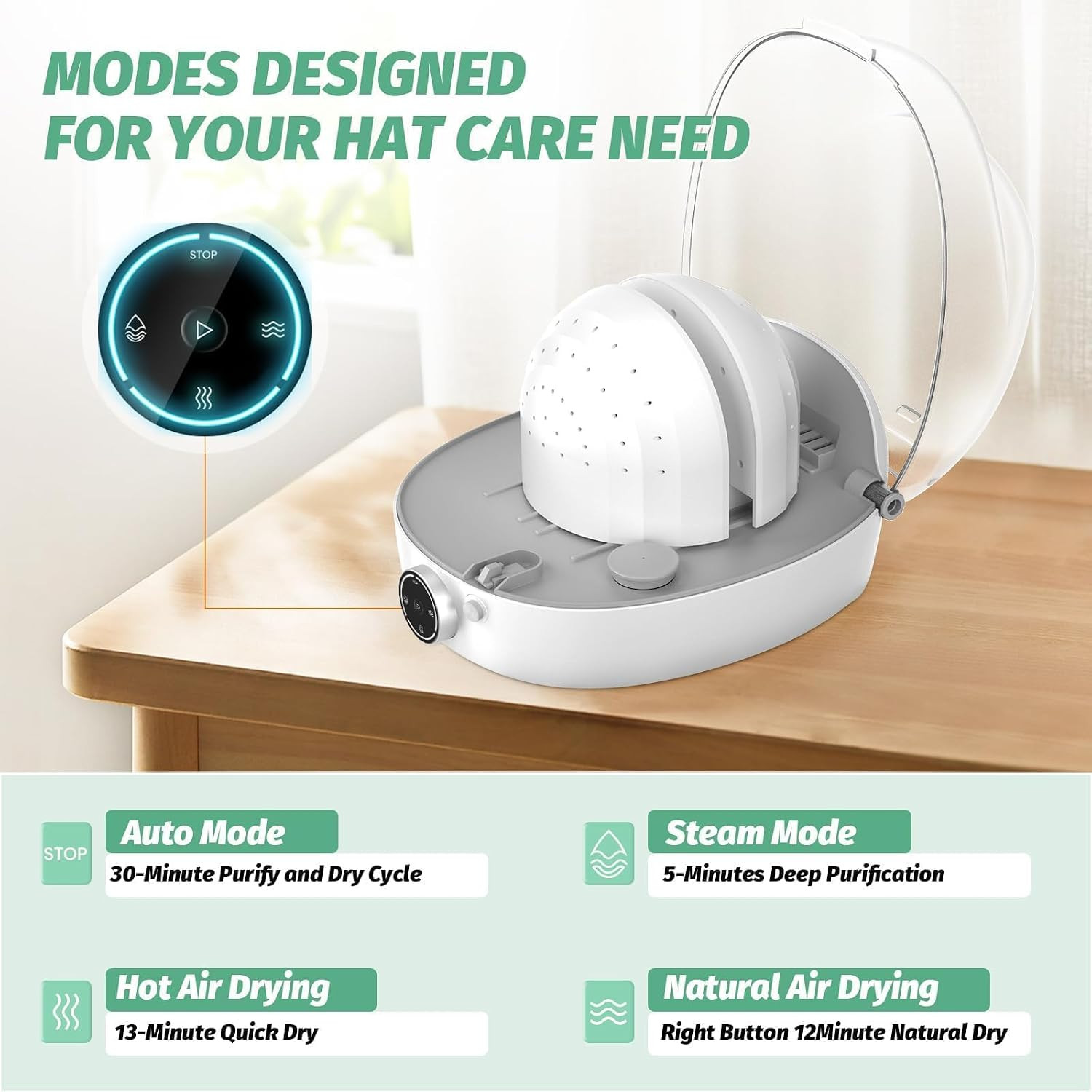 Automatic Cap Cleaner, All in One Hat Care Machine Steam Cleaning & Ironing and