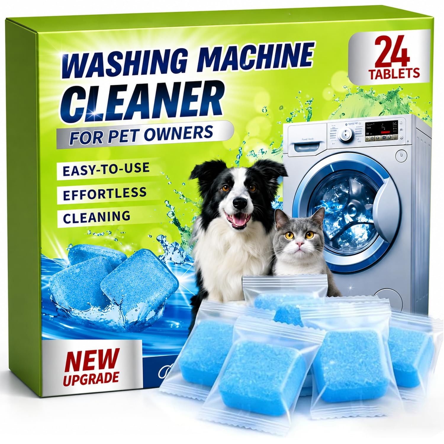 Enzyme Washing Machine Cleaner Tablets for Pet Owners 2X Power Washer Cleaner